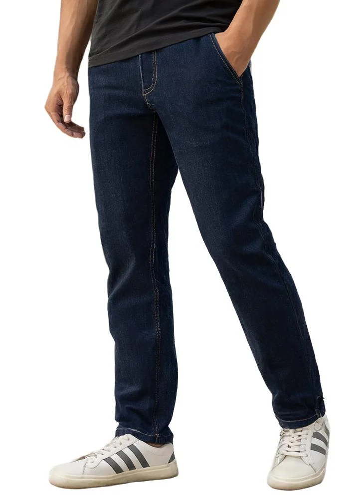 Urbano Fashion Men's Dark Blue Slim Fit Washed Jeans Stretchable